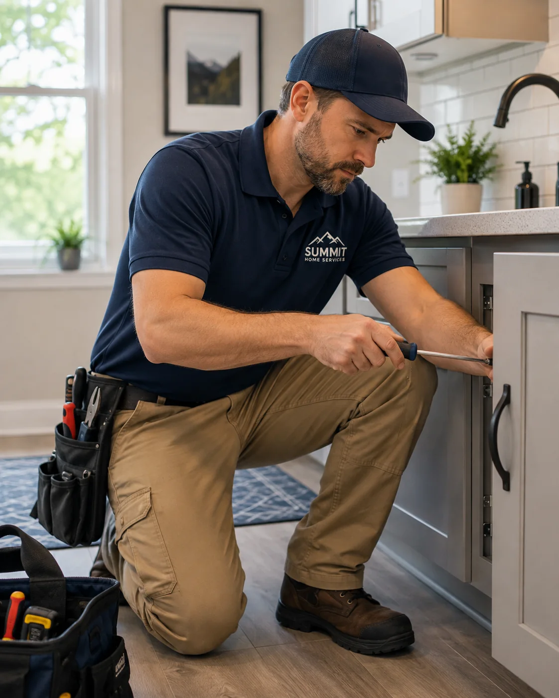 Local home service professional performing a residential repair